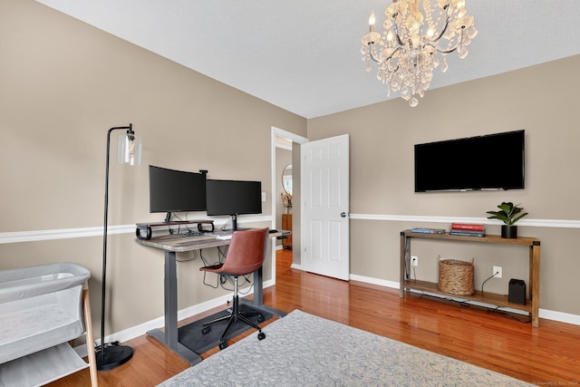 215 Georgetown Dr, Glastonbury, CT 06033 - office space featuring wood finished floors and a chandelier