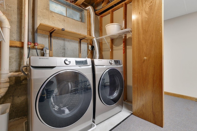 215 Georgetown Dr, Glastonbury, CT 06033 - washroom with separate washer and dryer and carpet flooring