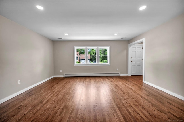 2 Riverview Pl, Cromwell, CT 06416 - unfurnished room with a baseboard heating unit, wood finished floors, and recessed lighting
