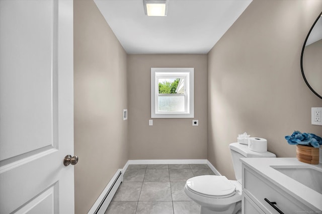 2 Riverview Pl, Cromwell, CT 06416 - bathroom with vanity, baseboard heating, and tile patterned floors
