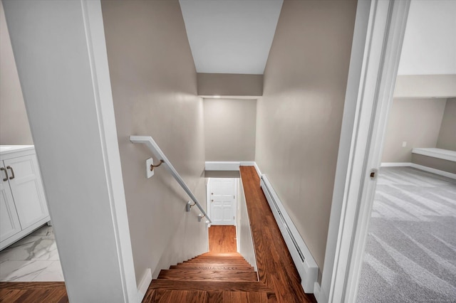 2 Riverview Pl, Cromwell, CT 06416 - stairs featuring a baseboard radiator and baseboards