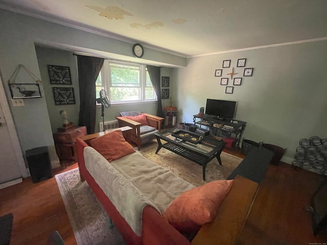 19 Upper Butcher Rd, Ellington, CT 06029 - living room featuring crown molding and wood finished floors