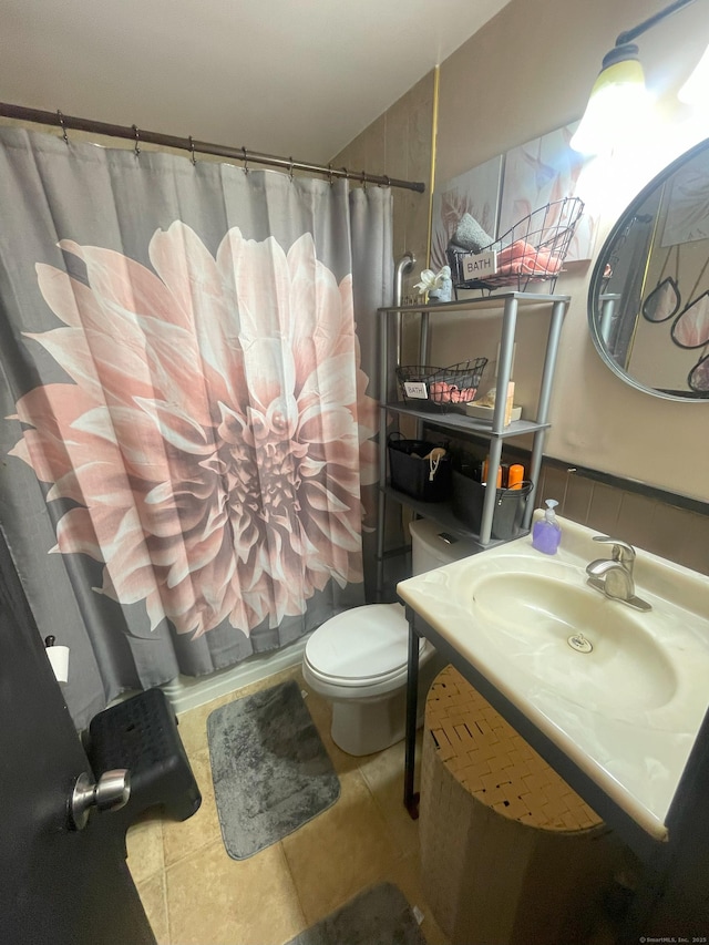 19 Upper Butcher Rd, Ellington, CT 06029 - bathroom with vanity, tile patterned flooring, and a shower with curtain