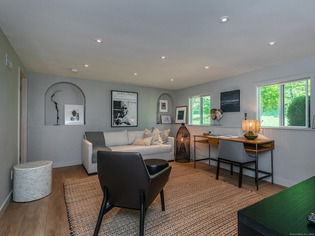 40 Revere Rd, Washington, CT 06793 - living room featuring wood finished floors and recessed lighting