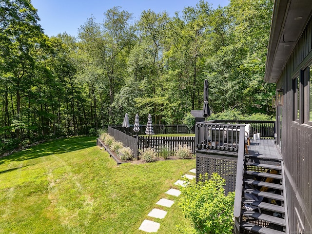 40 Revere Rd, Washington, CT 06793 - view of yard with a deck and stairway