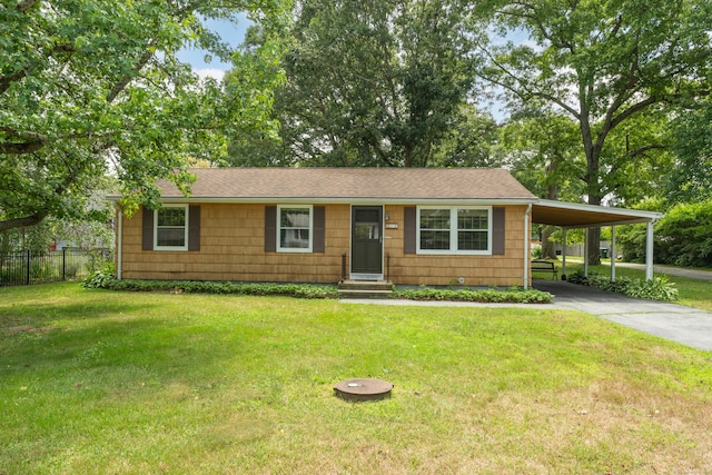 18 Saint Joseph Ct, Groton, CT 06340 - view of front of property with entry steps, concrete driveway, and an attached carport
