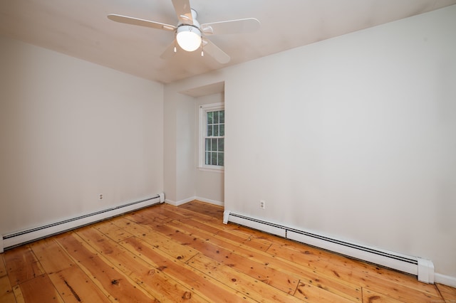 30 Streamview Cir, Guilford, CT 06437 - spare room with baseboard heating, light wood finished floors, and a ceiling fan