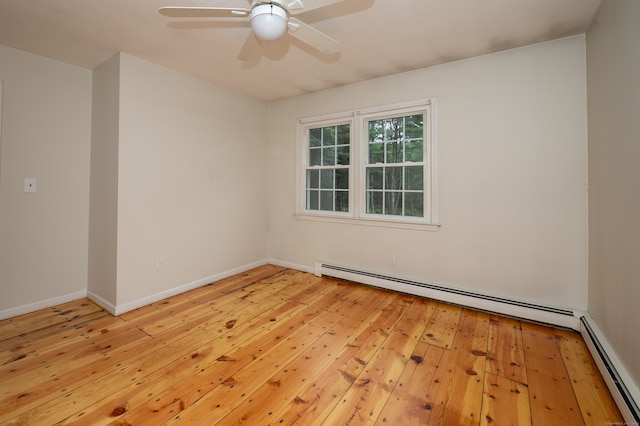 30 Streamview Cir, Guilford, CT 06437 - unfurnished room with baseboard heating, ceiling fan, and light wood-style flooring