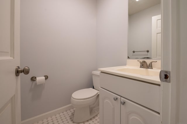 30 Streamview Cir, Guilford, CT 06437 - half bath with vanity and tile patterned floors