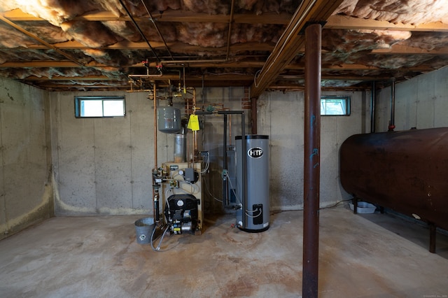 30 Streamview Cir, Guilford, CT 06437 - below grade area with heating fuel, water heater, and a heating unit