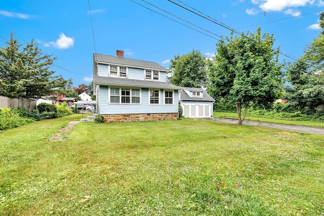 2 Scofield Pl, Norwalk, CT 06855 - view of front facade featuring a garage, a chimney, and driveway