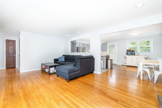 47 Dogwood Ln, Meriden, CT 06450 - living room featuring light wood-type flooring and recessed lighting