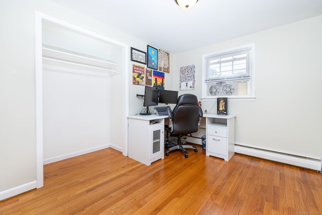 47 Dogwood Ln, Meriden, CT 06450 - office space with a baseboard heating unit and light wood finished floors