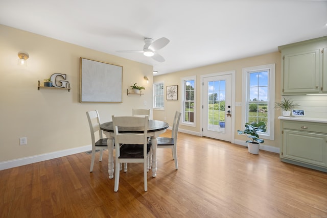 40 Briggs Rd, Lebanon, CT 06249 - dining space featuring light wood-style floors and ceiling fan