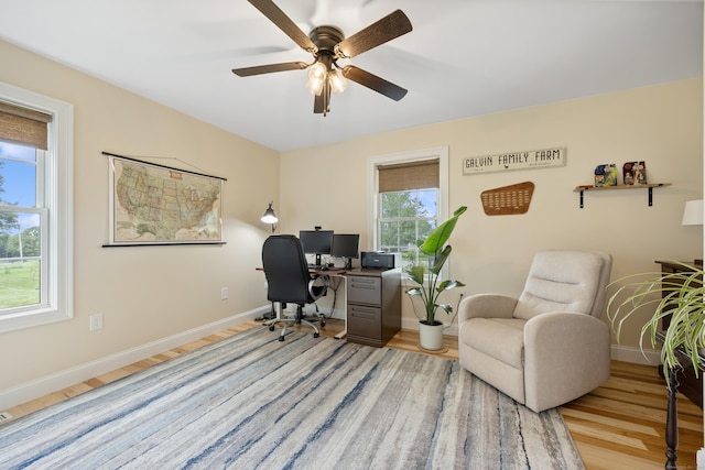 40 Briggs Rd, Lebanon, CT 06249 - office featuring light wood-type flooring and a ceiling fan