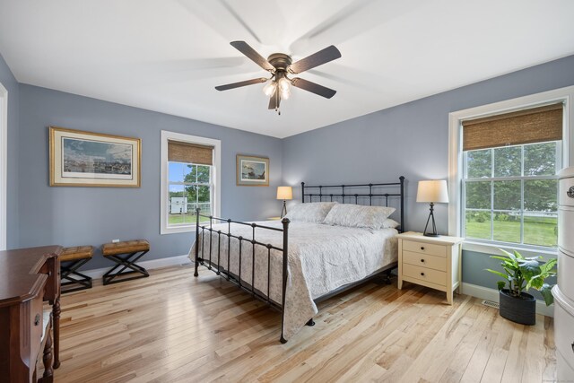 40 Briggs Rd, Lebanon, CT 06249 - bedroom featuring light wood-style flooring and ceiling fan