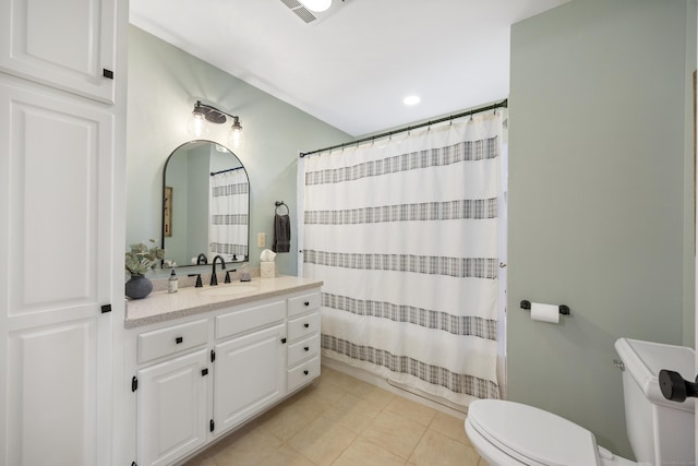 40 Briggs Rd, Lebanon, CT 06249 - bathroom with vanity, tile patterned floors, and a shower with shower curtain