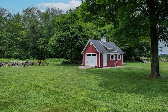 40 Briggs Rd, Lebanon, CT 06249 - view of green lawn with an outdoor structure and a garage