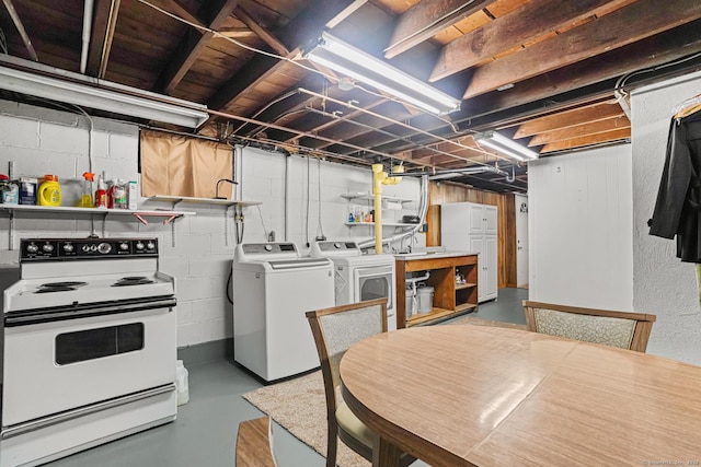 53 Cleveland St, Putnam, CT 06260 - unfinished below grade area with washer and clothes dryer