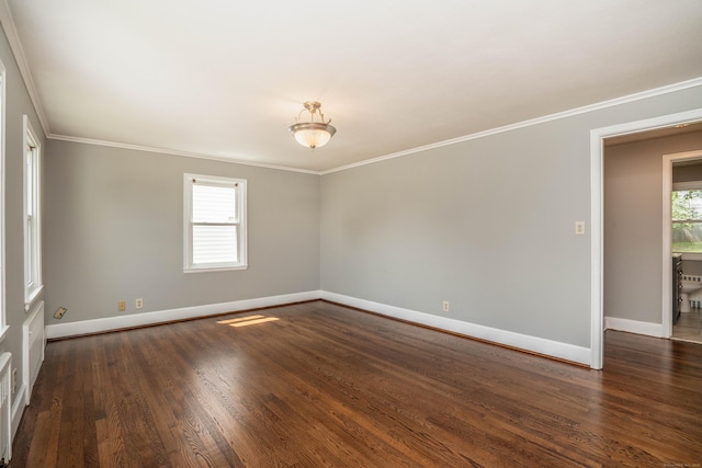 30 Jackson Ave, West Hartford, CT 06110 - unfurnished room featuring crown molding and dark wood-style flooring
