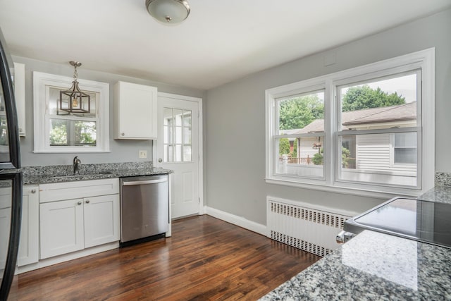 30 Jackson Ave, West Hartford, CT 06110 - kitchen featuring radiator, stainless steel dishwasher, and plenty of natural light