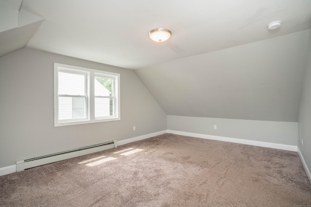 30 Jackson Ave, West Hartford, CT 06110 - bonus room with a baseboard heating unit, vaulted ceiling, and carpet flooring
