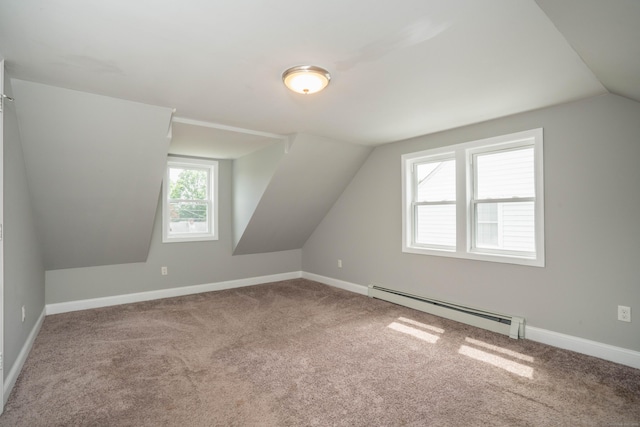 30 Jackson Ave, West Hartford, CT 06110 - bonus room with baseboard heating, lofted ceiling, and carpet