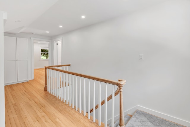 39 Clover Dr, Wilton, CT 06897 - staircase with wood-type flooring and recessed lighting