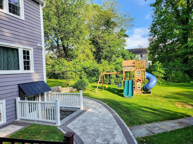 3 Old Woods Rd, Brookfield, CT 06804 - view of grassy yard with a playground