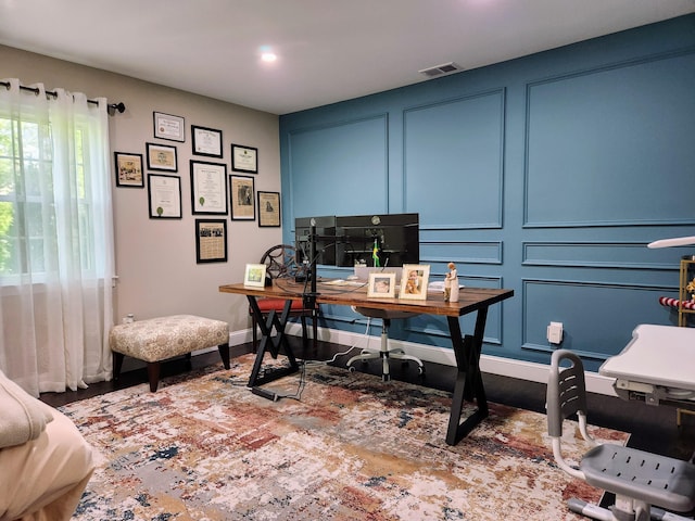 3 Old Woods Rd, Brookfield, CT 06804 - office area featuring a decorative wall, wood finished floors, and recessed lighting