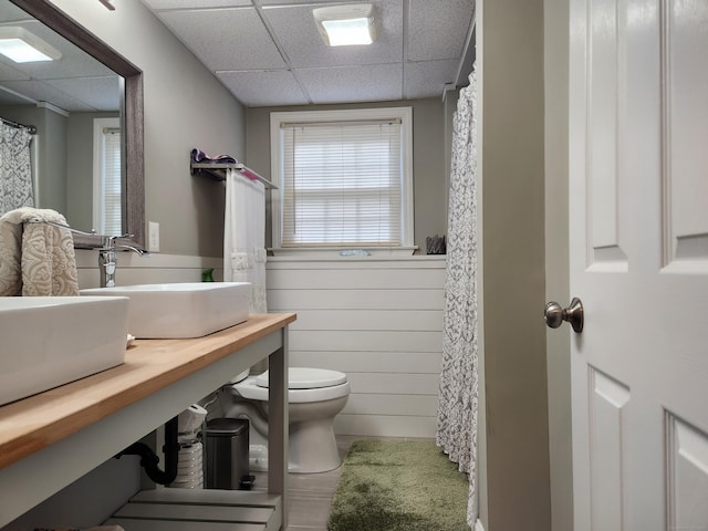 3 Old Woods Rd, Brookfield, CT 06804 - bathroom featuring a paneled ceiling and vanity