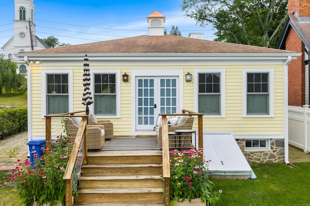 5 S Main St, Essex, CT 06426 - back of house featuring a shingled roof and a chimney