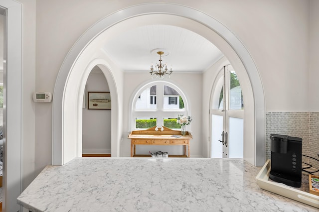 5 S Main St, Essex, CT 06426 - detailed view of arched walkways and a chandelier