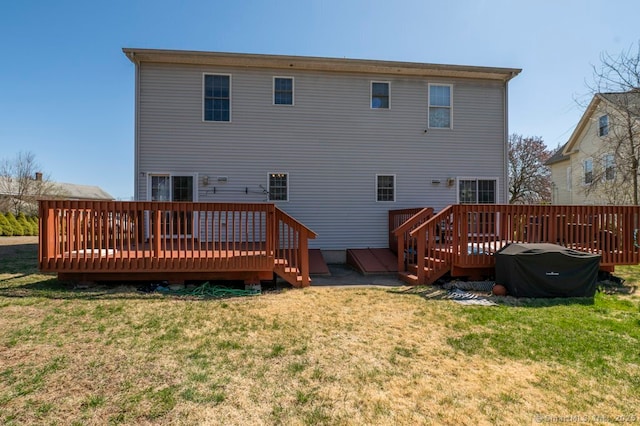 82 Summer St Unit B, Southington, CT 06489 - rear view of property with a wooden deck and a yard