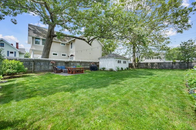 12 Scott St, West Haven, CT 06516 - fenced backyard with an outdoor hangout area