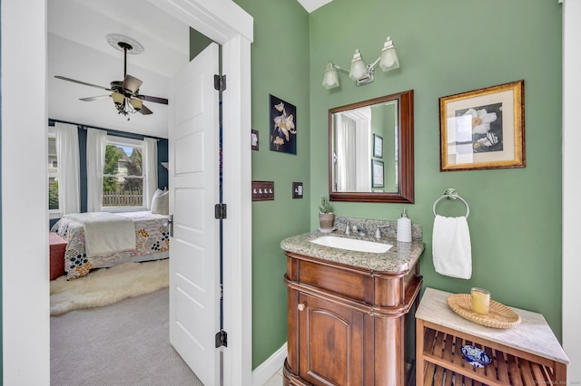 12 Scott St, West Haven, CT 06516 - bathroom with vanity, ceiling fan, and ensuite bathroom