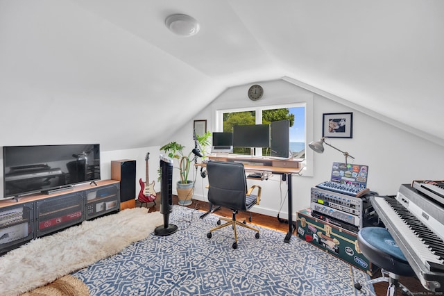 12 Scott St, West Haven, CT 06516 - office area with wood finished floors and vaulted ceiling