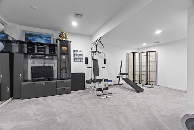 45 Brookview Ct, Groton, CT 06340 - exercise area featuring carpet floors and recessed lighting