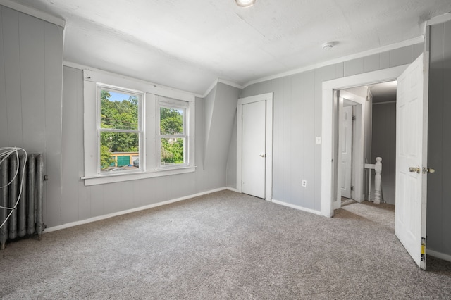 49 Freeman Ave, Norwich, CT 06360 - unfurnished bedroom featuring carpet, ornamental molding, and radiator heating unit