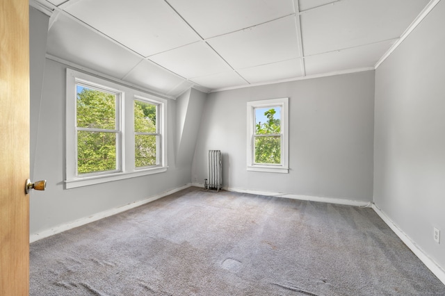 49 Freeman Ave, Norwich, CT 06360 - carpeted empty room featuring radiator heating unit, healthy amount of natural light, and ornamental molding