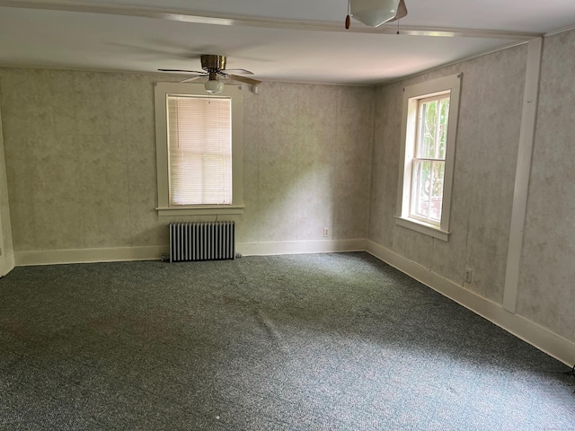 57 New Britain Ave, Farmington, CT 06085 - unfurnished room with radiator, a ceiling fan, and carpet