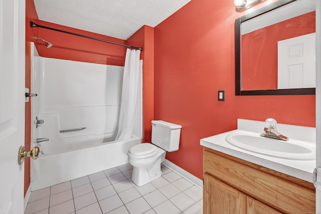 173 Russo Ave Unit 409, East Haven, CT 06513 - bathroom with vanity, shower / bath combo, tile patterned floors, and a textured ceiling