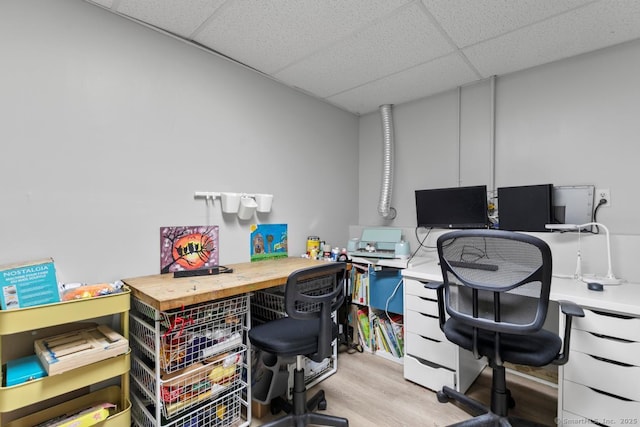 121 Russo Ave Unit 11, East Haven, CT 06513 - home office with a paneled ceiling and light wood finished floors