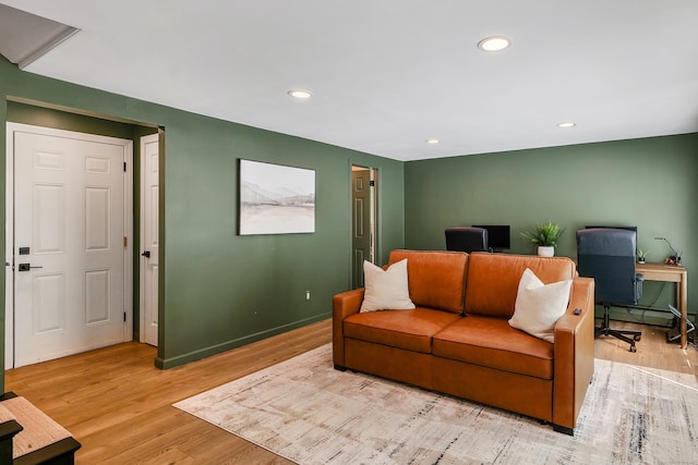 24 Buttonball Ln, Glastonbury, CT 06033 - living room featuring wood finished floors, a desk, and recessed lighting
