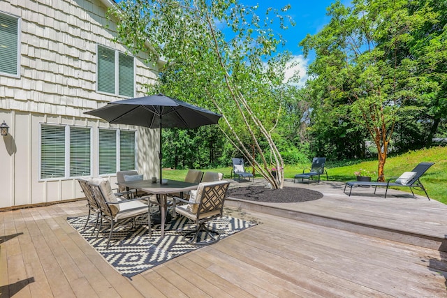 24 Buttonball Ln, Glastonbury, CT 06033 - wooden deck featuring outdoor dining area