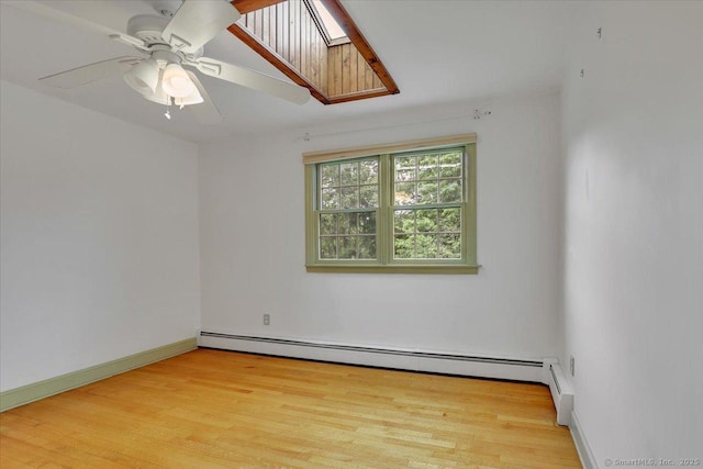 53 Montclair Dr, Manchester, CT 06042 - unfurnished room featuring a baseboard heating unit, light wood-style flooring, and a ceiling fan