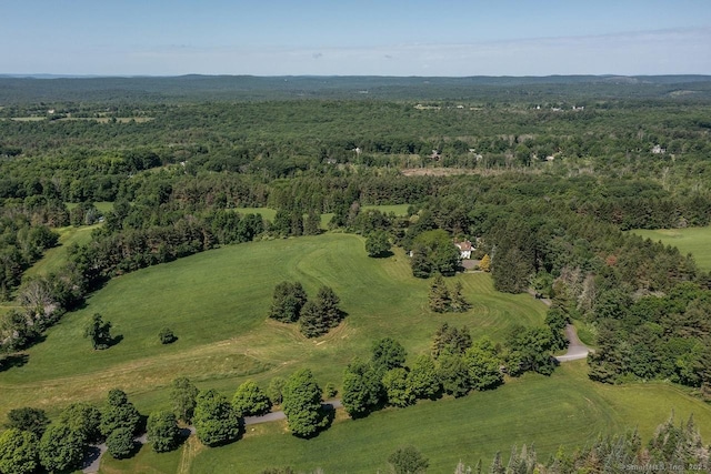aerial overview of property's location with a forest and a golf course