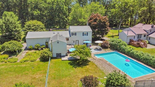 45 Canton Rd, Granby, CT 06035 - swimming pool featuring a lawn and a wooden deck