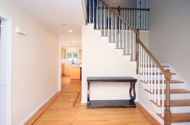 29 Quarry Ln, Hamden, CT 06518 - stairway featuring wood finished floors and recessed lighting