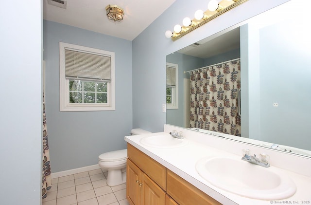29 Quarry Ln, Hamden, CT 06518 - full bathroom featuring double vanity, tile patterned floors, and a shower with shower curtain